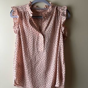 Loft Pink Heart Ruffle Tank MP